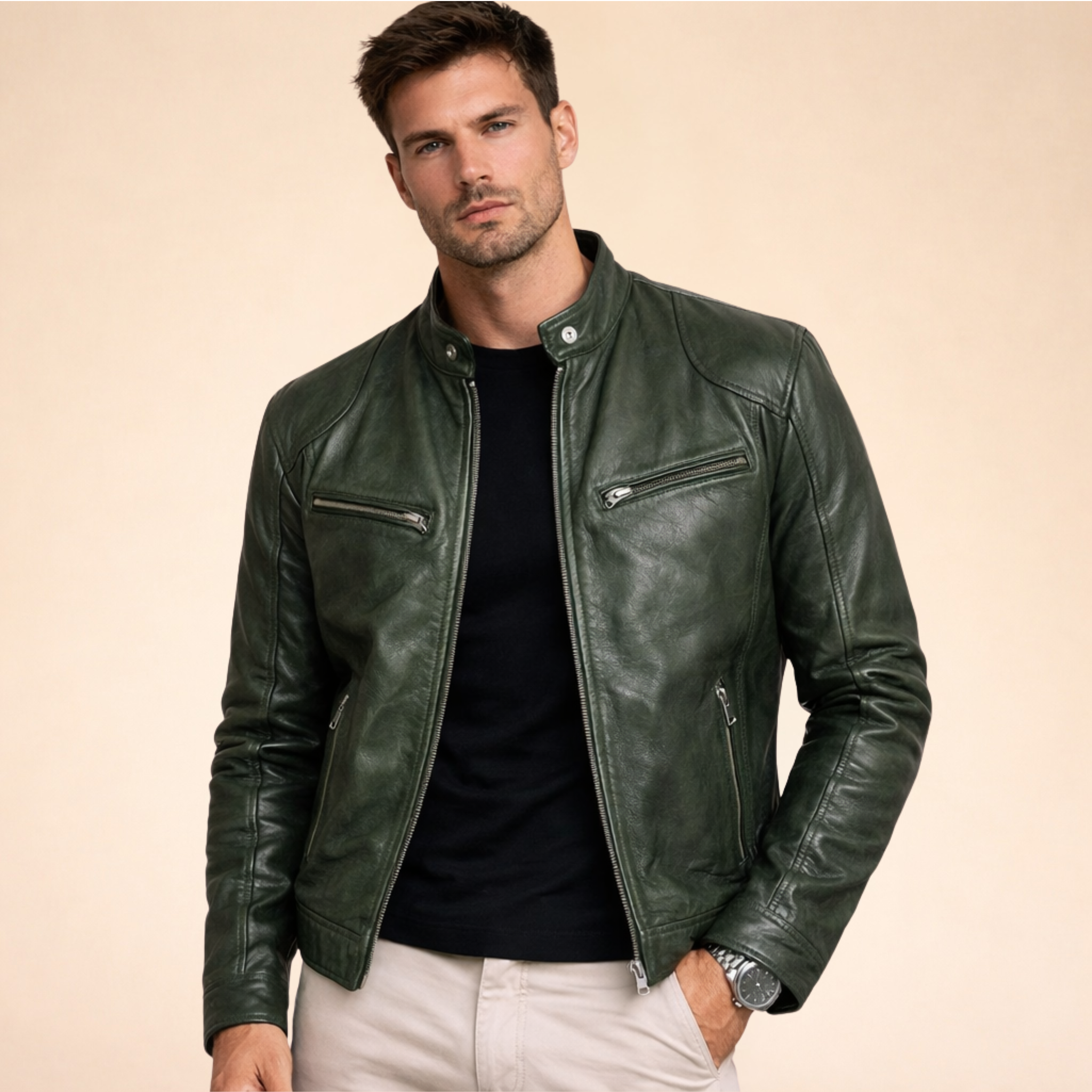 Marcus | Men's Moto Jacket | Zip Front · PNY