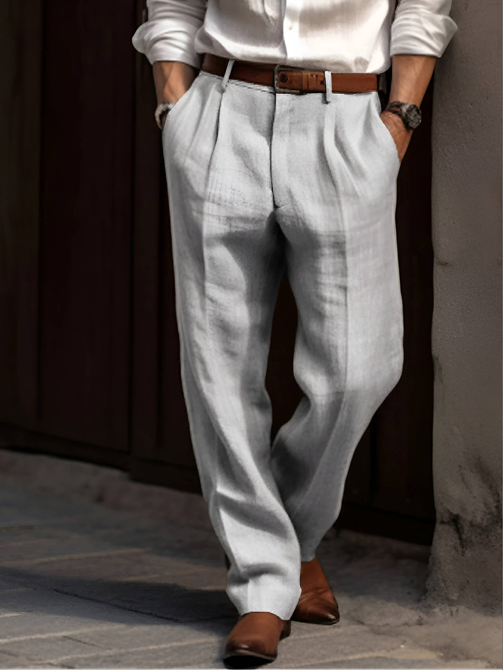 Marcus | Men's Pleated Trousers | Straight Leg · PNY