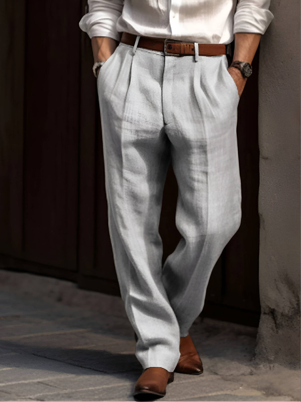 Marcus | Men's Pleated Trousers | Straight Leg · PNY