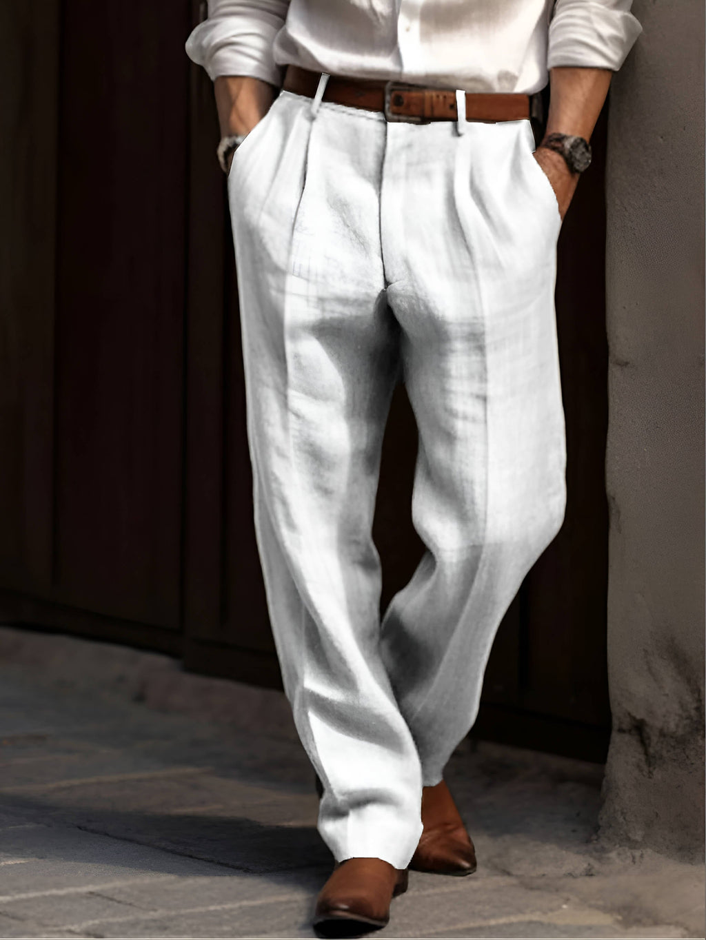 Marcus | Men's Pleated Trousers | Straight Leg · PNY