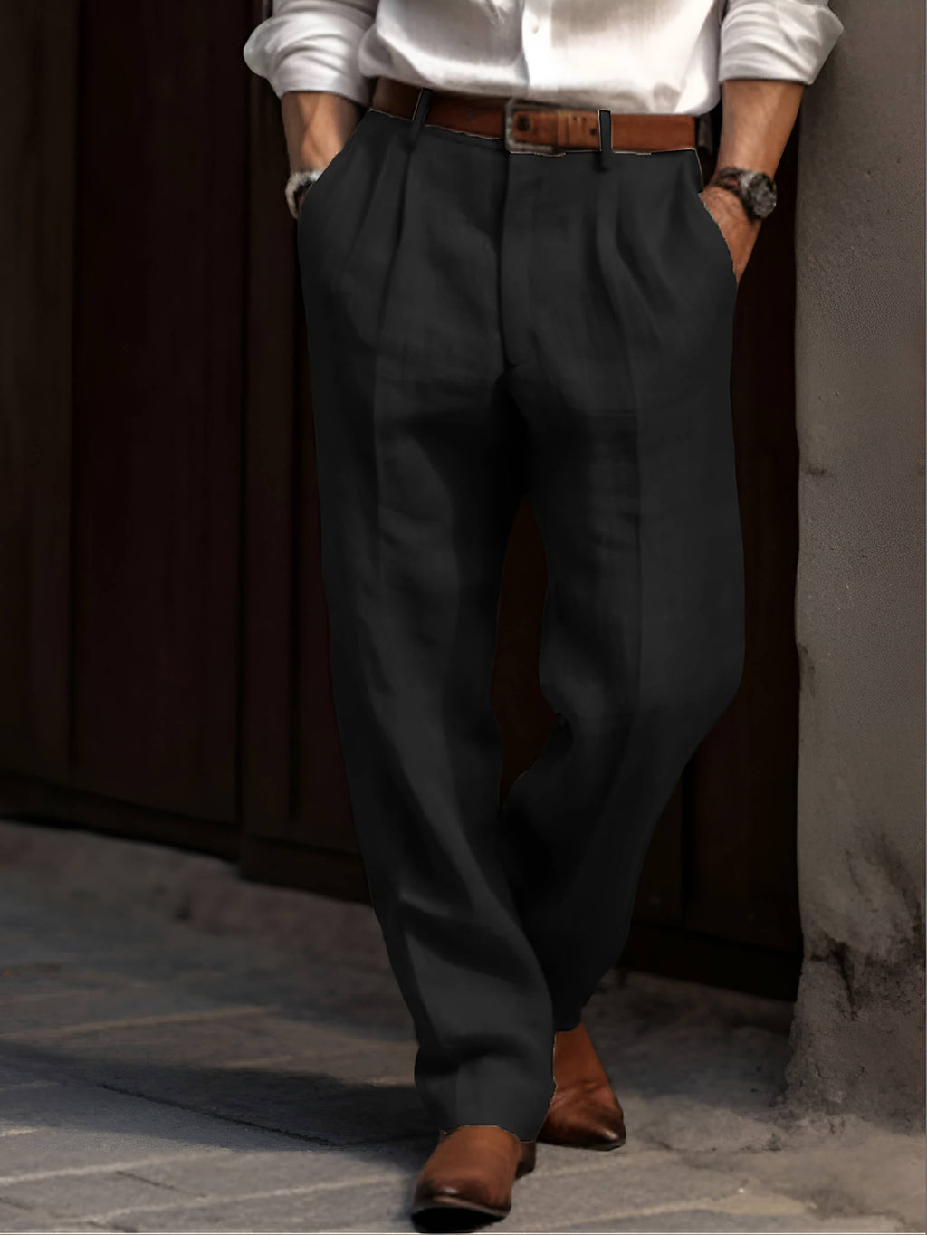 Marcus | Men's Pleated Trousers | Straight Leg · PNY