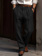 Marcus | Men's Pleated Trousers | Straight Leg · PNY