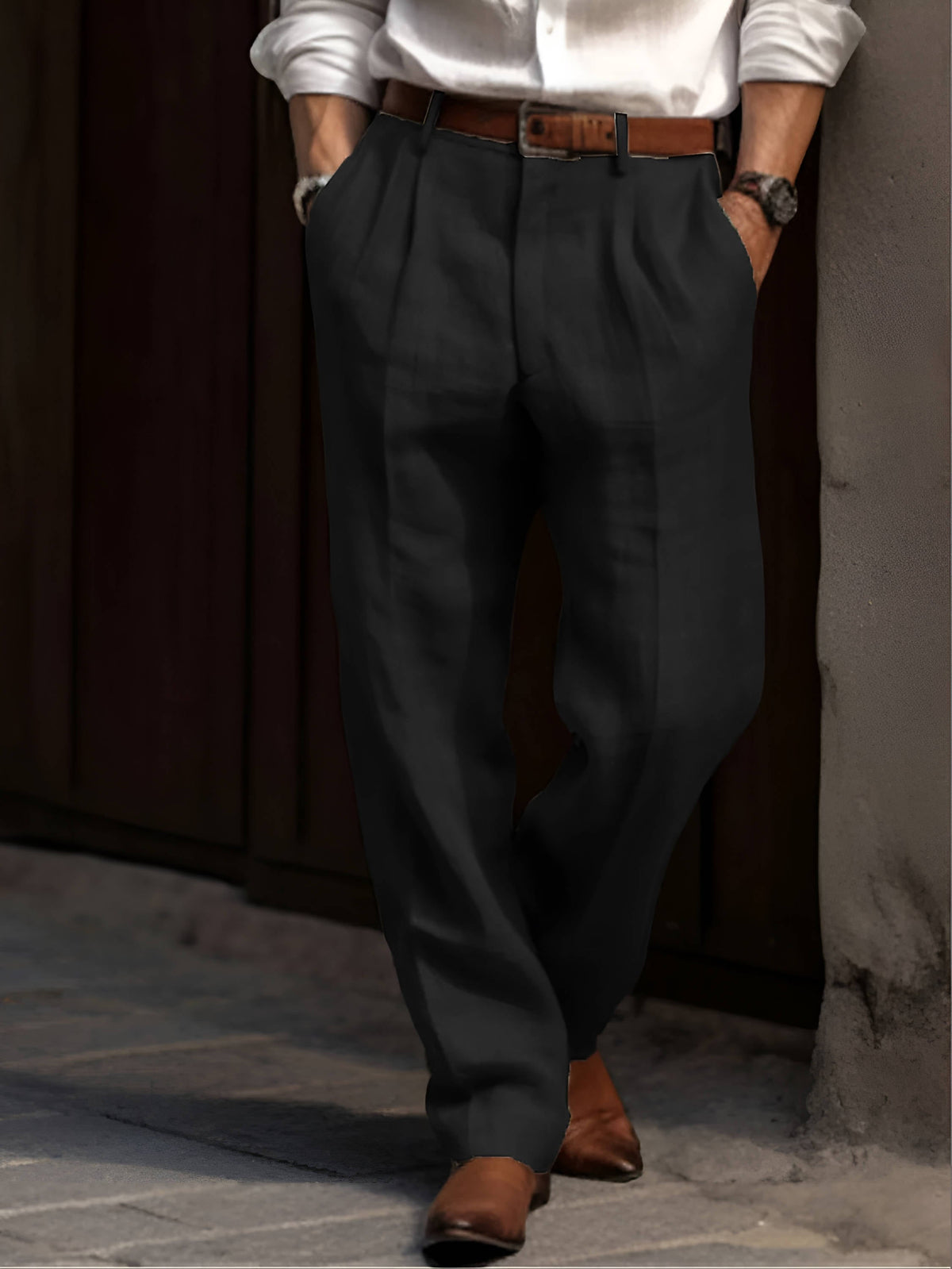 Marcus | Men's Pleated Trousers | Straight Leg · PNY