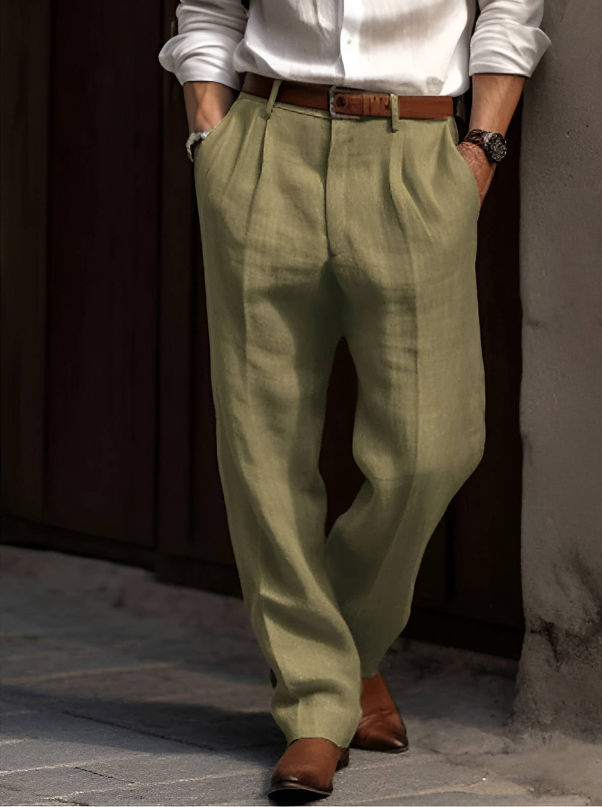 Marcus | Men's Pleated Trousers | Straight Leg · PNY