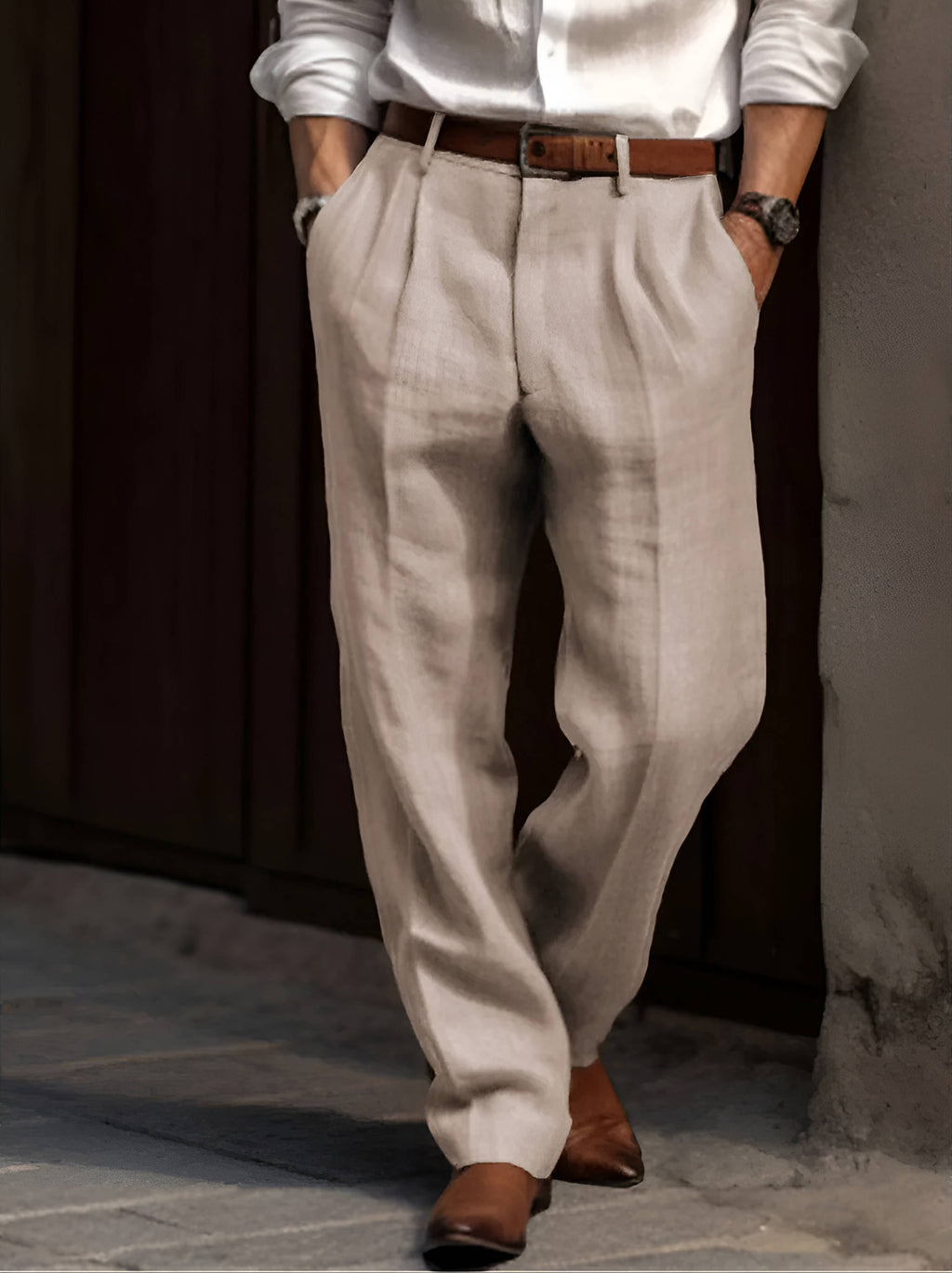 Marcus | Men's Pleated Trousers | Straight Leg · PNY