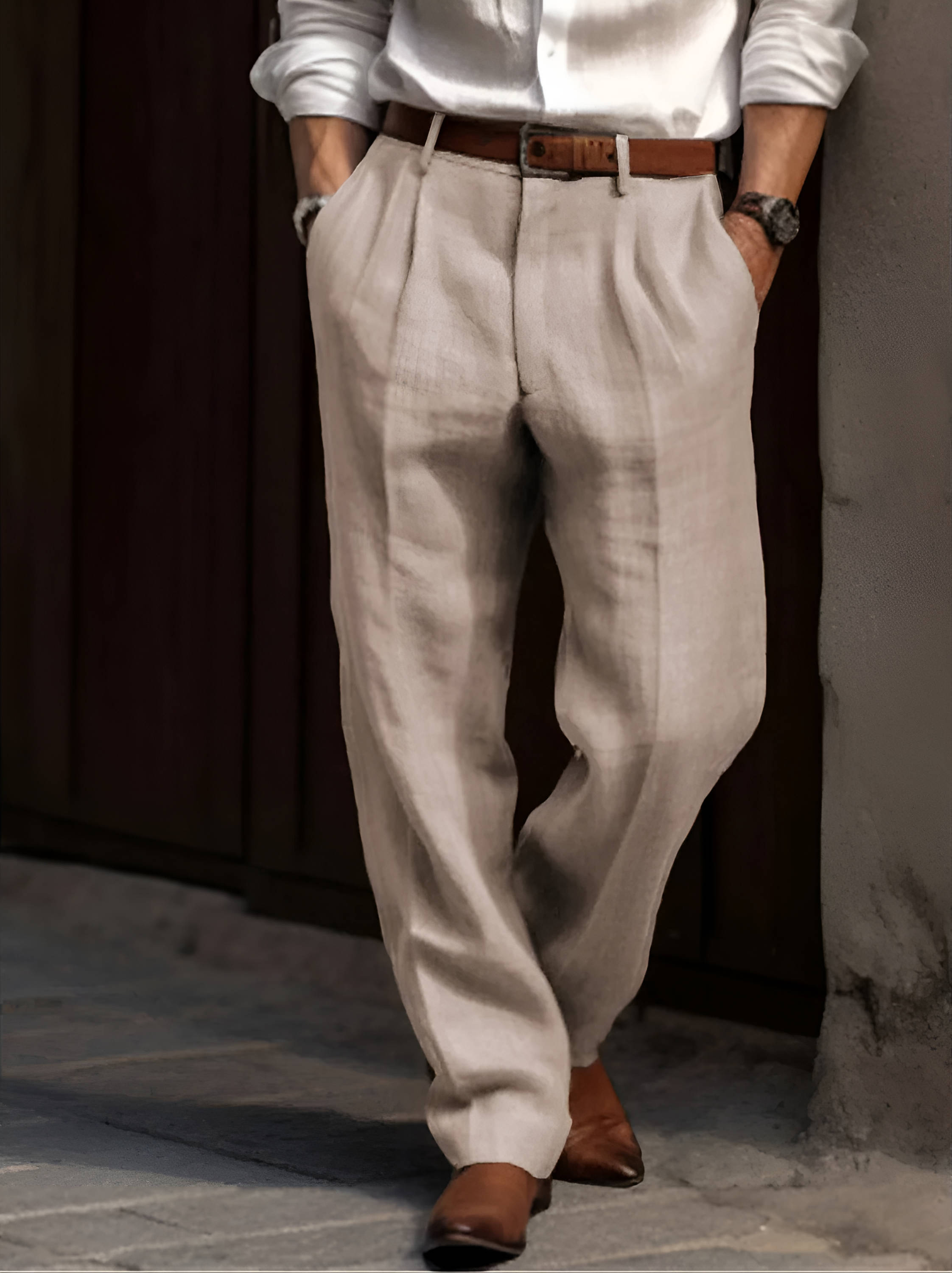 Marcus | Men's Pleated Trousers | Straight Leg · PNY