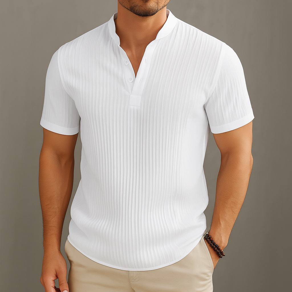 Marcus | Men's Short-Sleeve Henley Shirt | Ribbed Knit · PNY