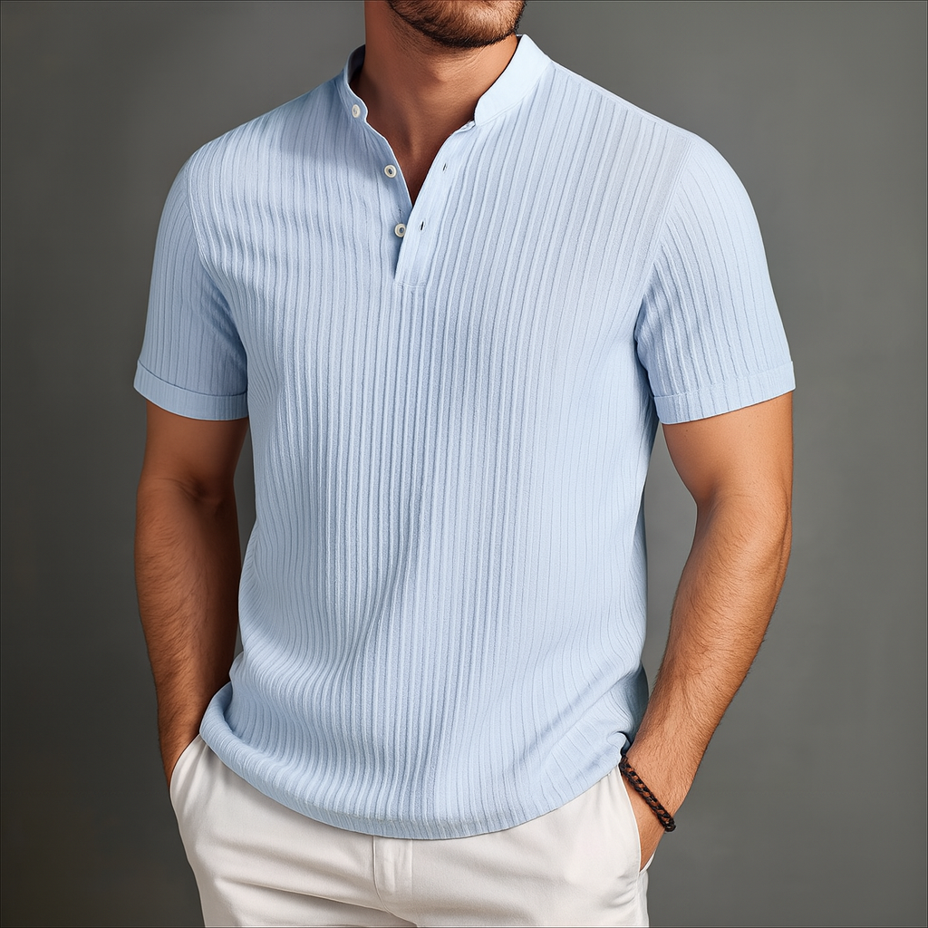 Marcus | Men's Short-Sleeve Henley Shirt | Ribbed Knit · PNY