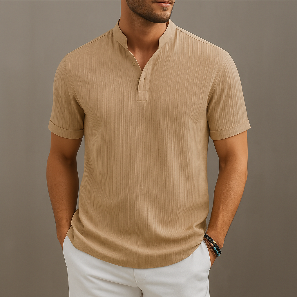 Marcus | Men's Short-Sleeve Henley Shirt | Ribbed Knit · PNY