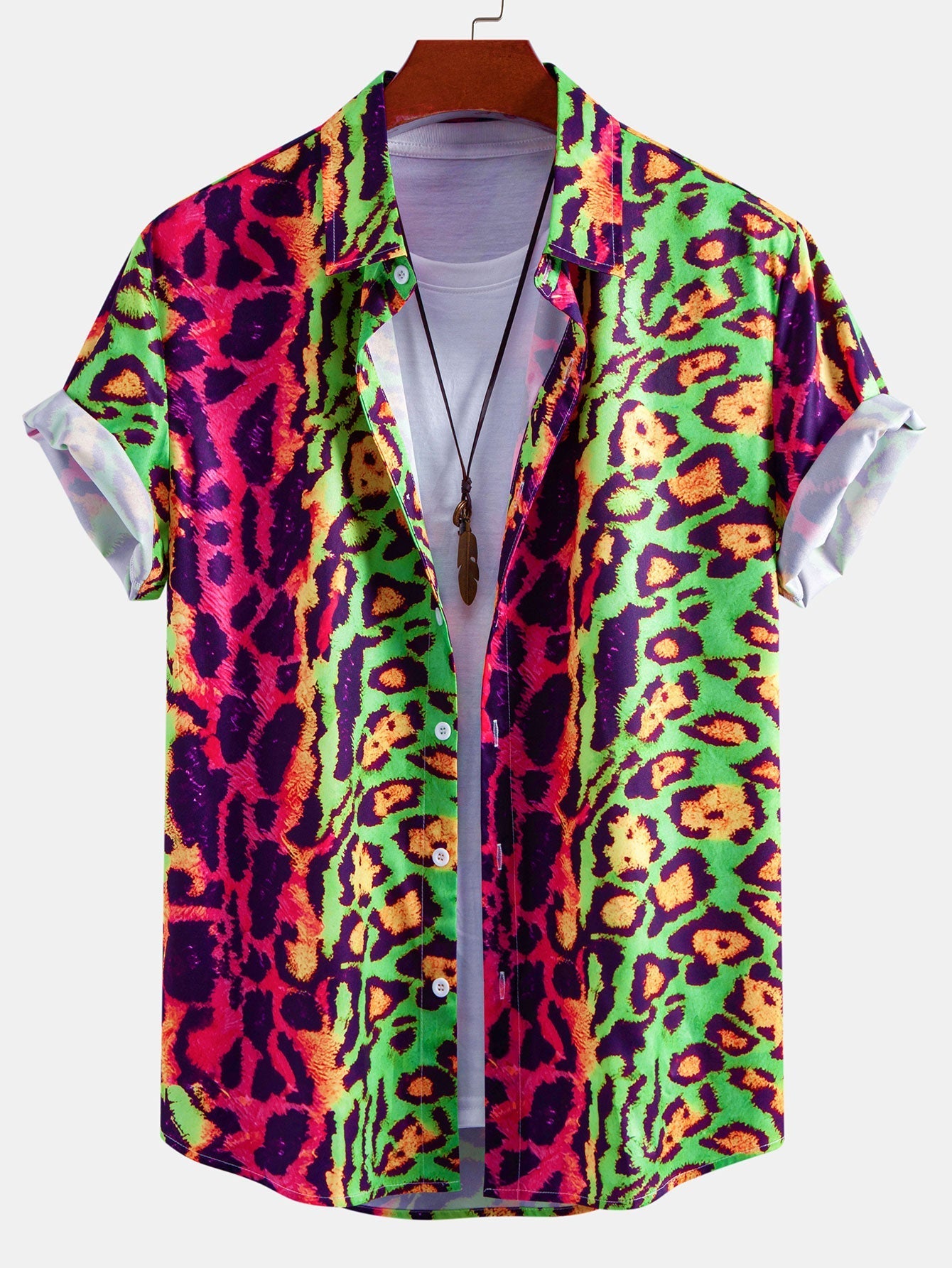 Marcus | Men's Short-Sleeve Shirt | Leopard Print · PNY