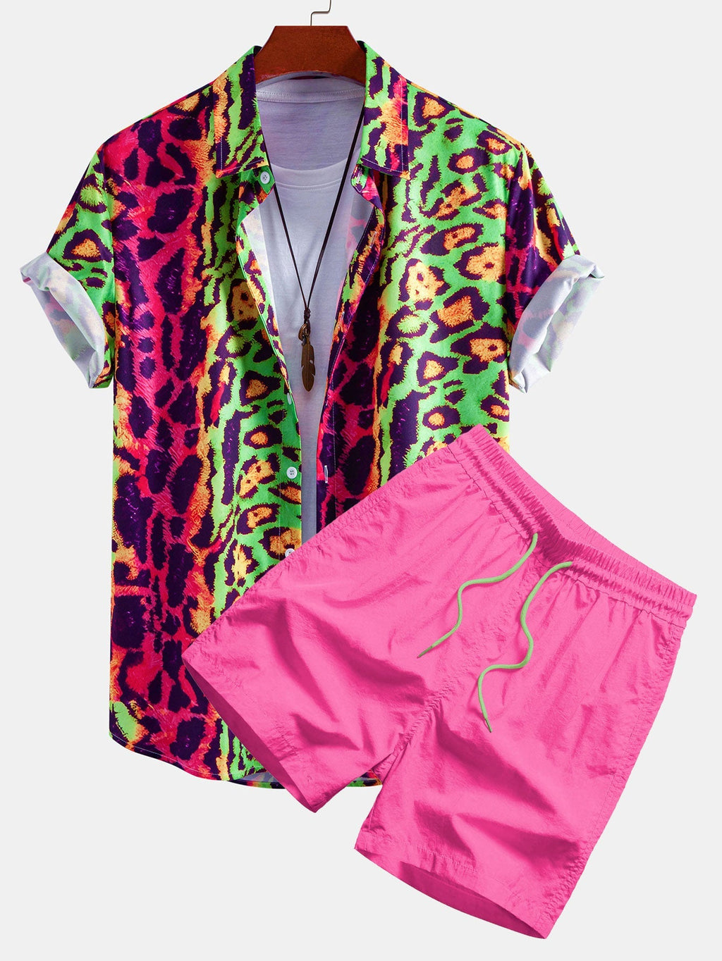 Marcus | Men's Short-Sleeve Shirt | Leopard Print · PNY