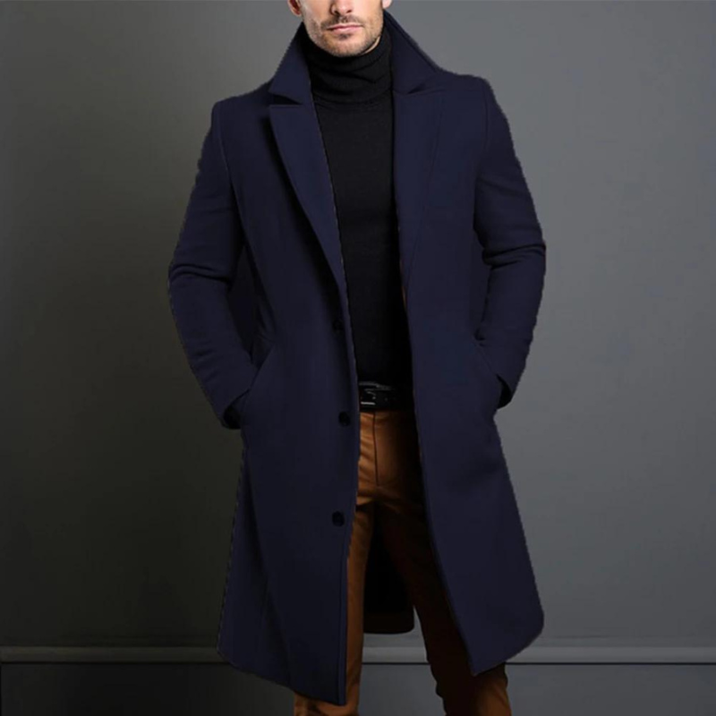 Marcus | Men's Single-Breasted Overcoat | Notched Lapel · PNY