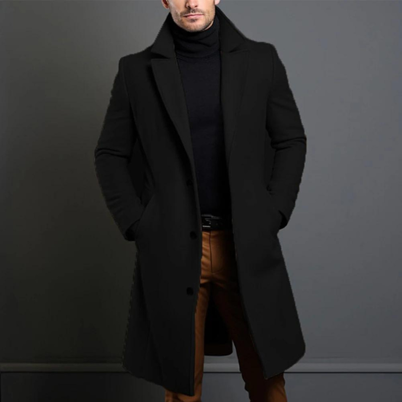 Marcus | Men's Single-Breasted Overcoat | Notched Lapel · PNY