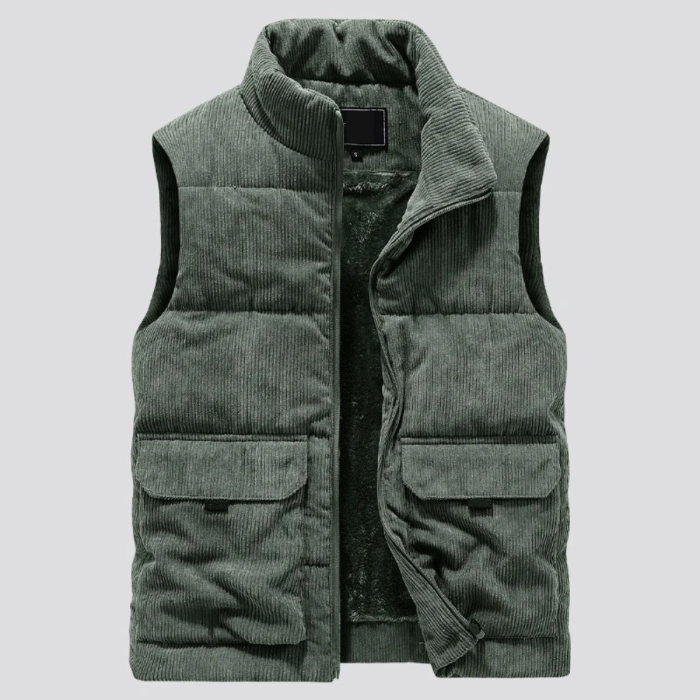 Marcus | Men's Sleeveless Vest | Fleece-Lined Corduroy · PNY
