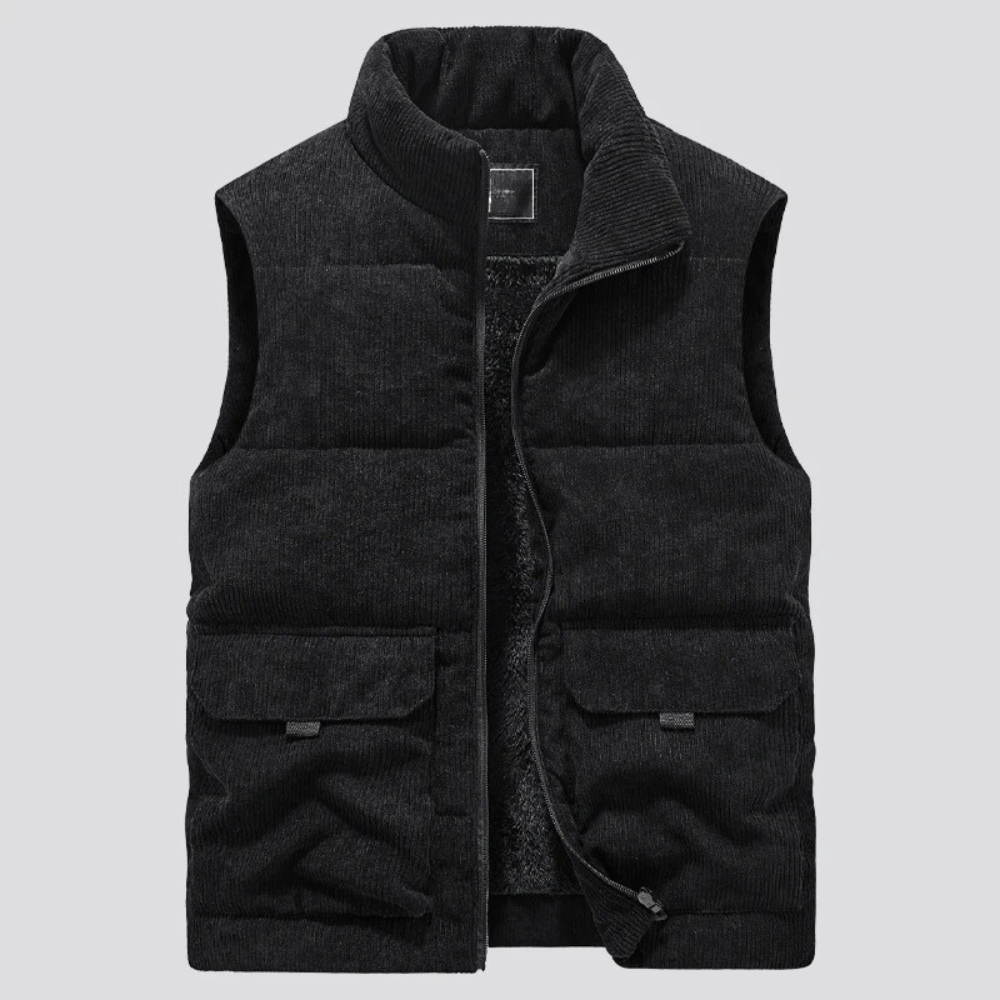 Marcus | Men's Sleeveless Vest | Fleece-Lined Corduroy · PNY