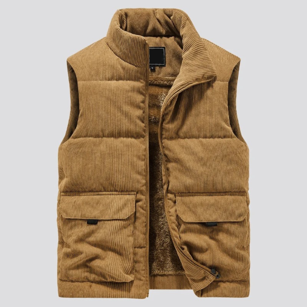 Marcus | Men's Sleeveless Vest | Fleece-Lined Corduroy · PNY