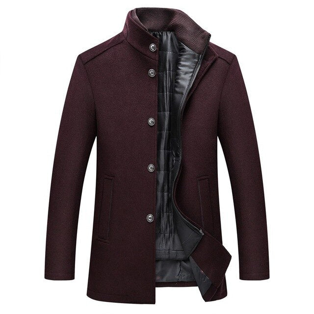 Marcus | Men's Stand-Collar Coat | Wool Blend · PNY
