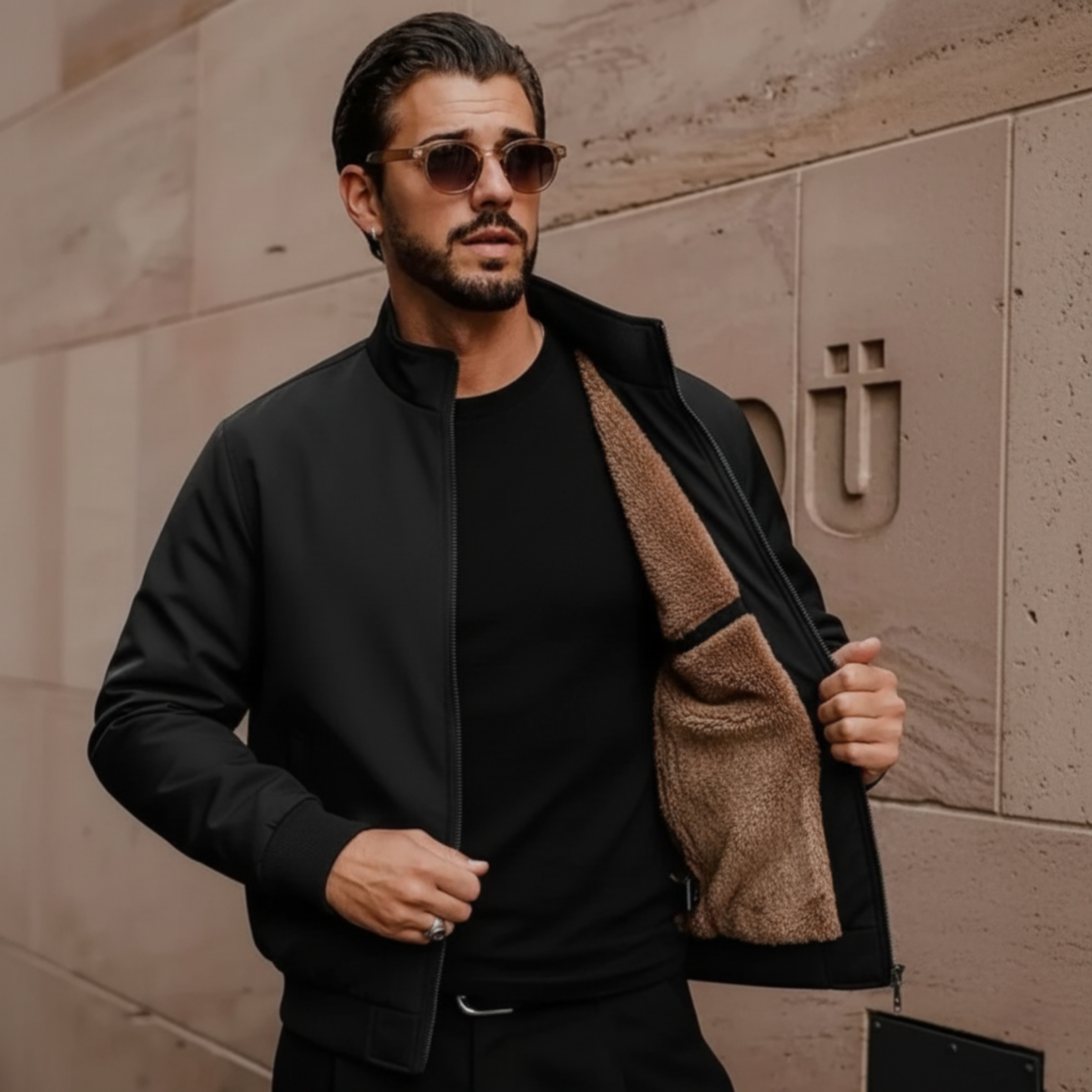 Marcus | Men's Stand-Collar Jacket | Sherpa-Lined · PNY