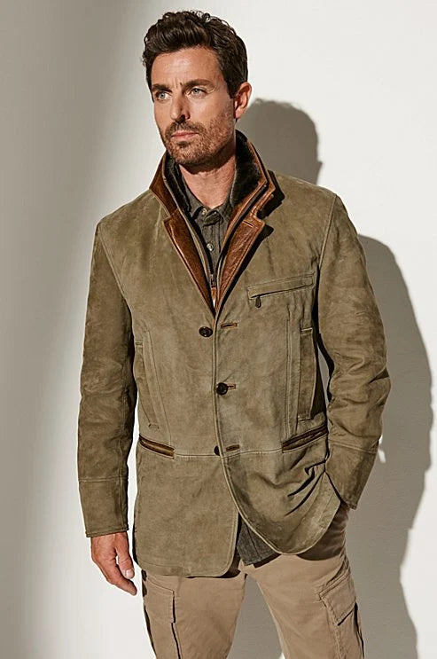 Marcus | Men's Tailored Jacket | Suede · PNY