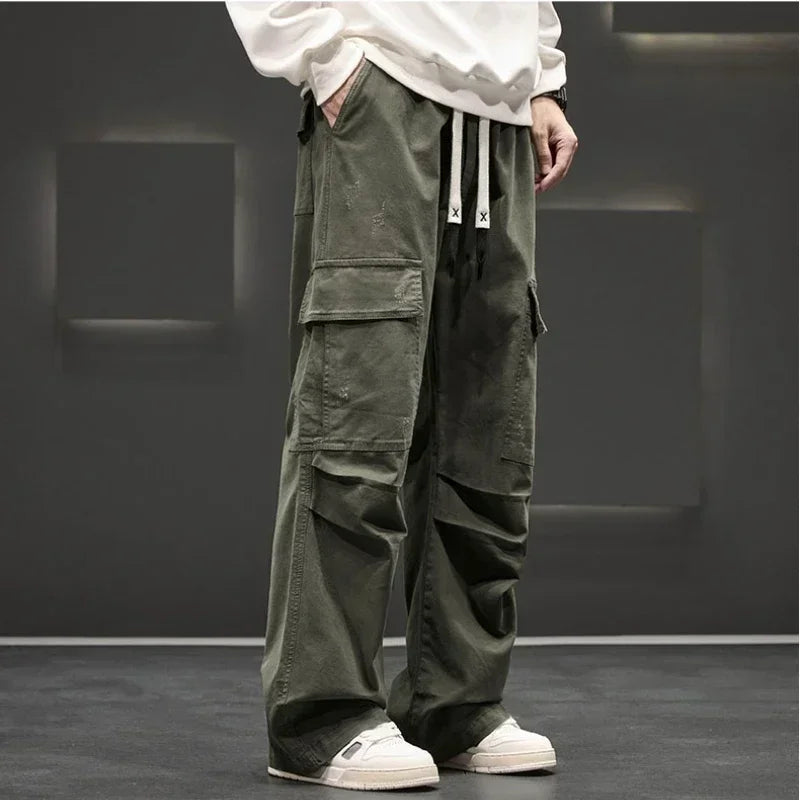 Marcus | Men's Wide-Leg Cargo Pants | Drawstring Waist · PNY