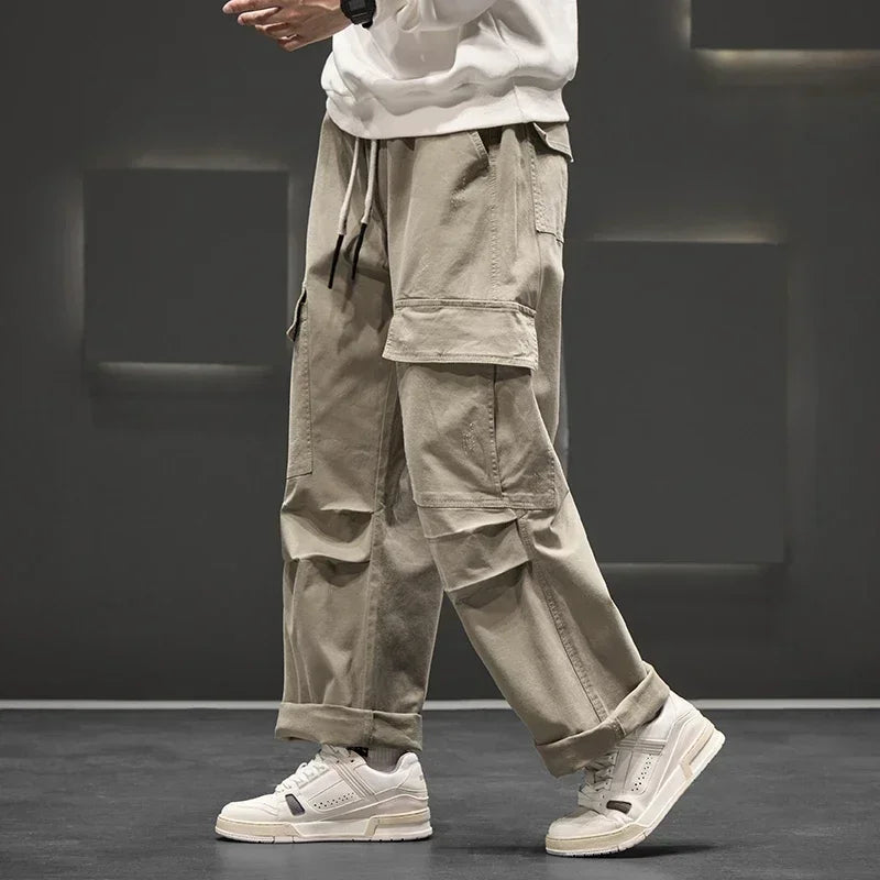 Marcus | Men's Wide-Leg Cargo Pants | Drawstring Waist · PNY