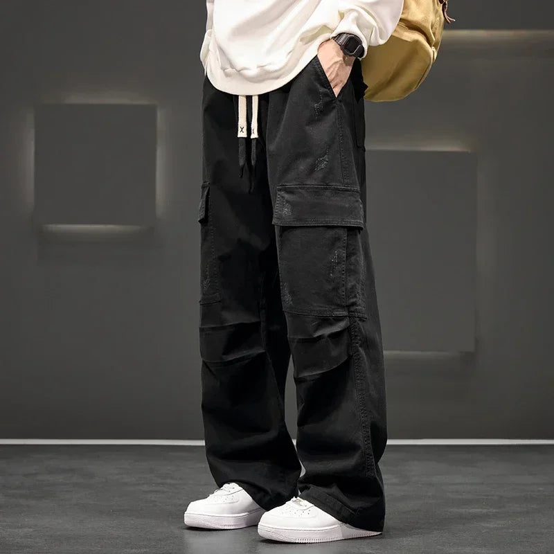 Marcus | Men's Wide-Leg Cargo Pants | Drawstring Waist · PNY