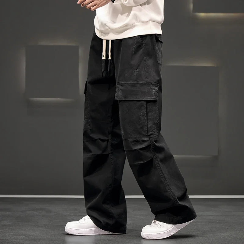 Marcus | Men's Wide-Leg Cargo Pants | Drawstring Waist · PNY
