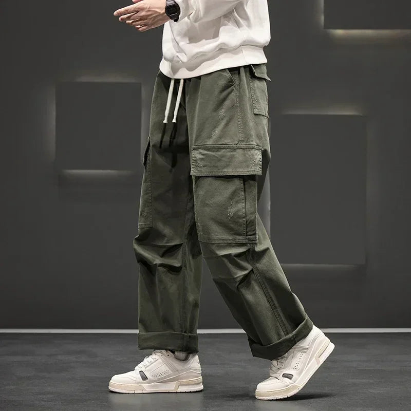 Marcus | Men's Wide-Leg Cargo Pants | Drawstring Waist · PNY