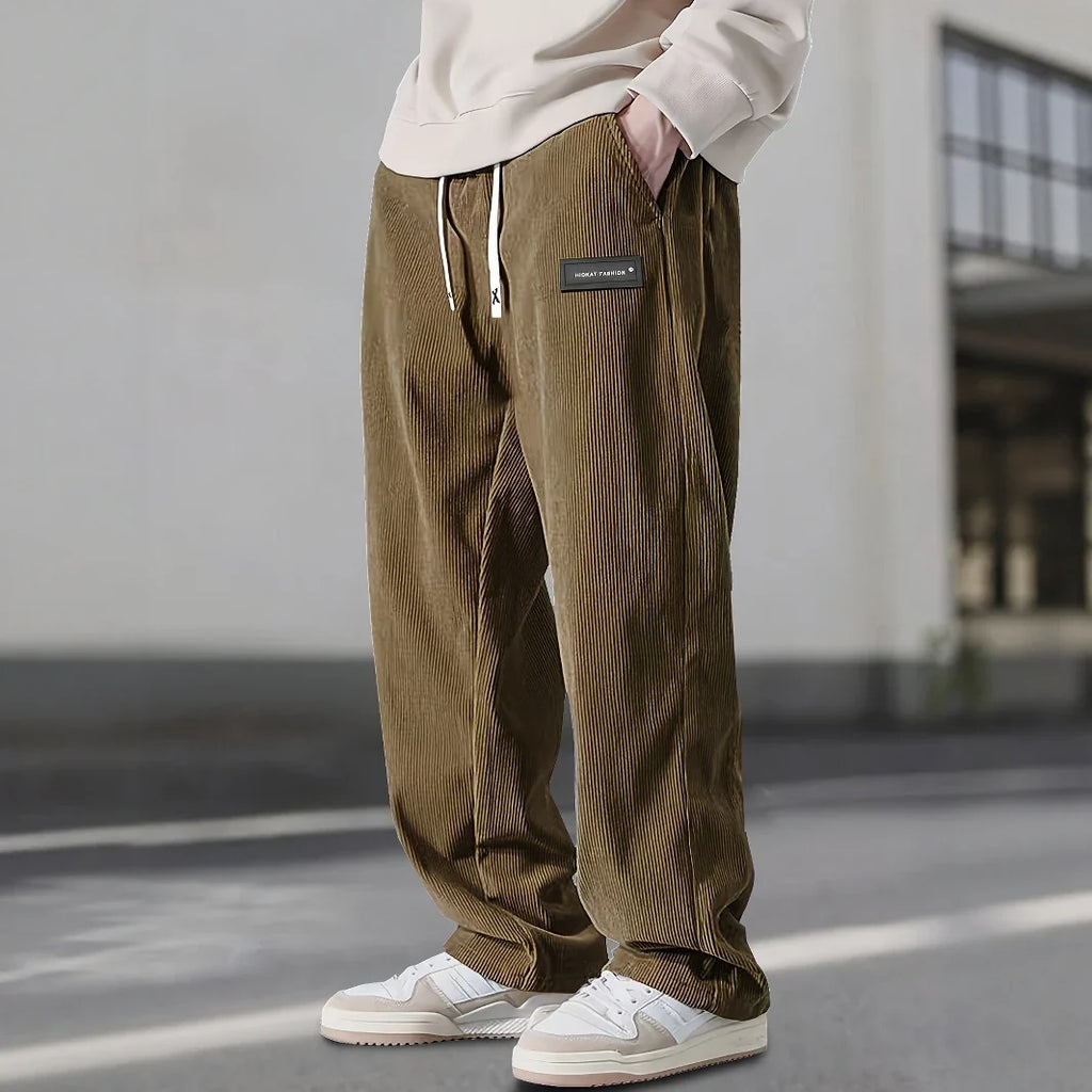 Marcus | Men's Wide-Leg Corduroy Pants | Drawstring Waist · PNY