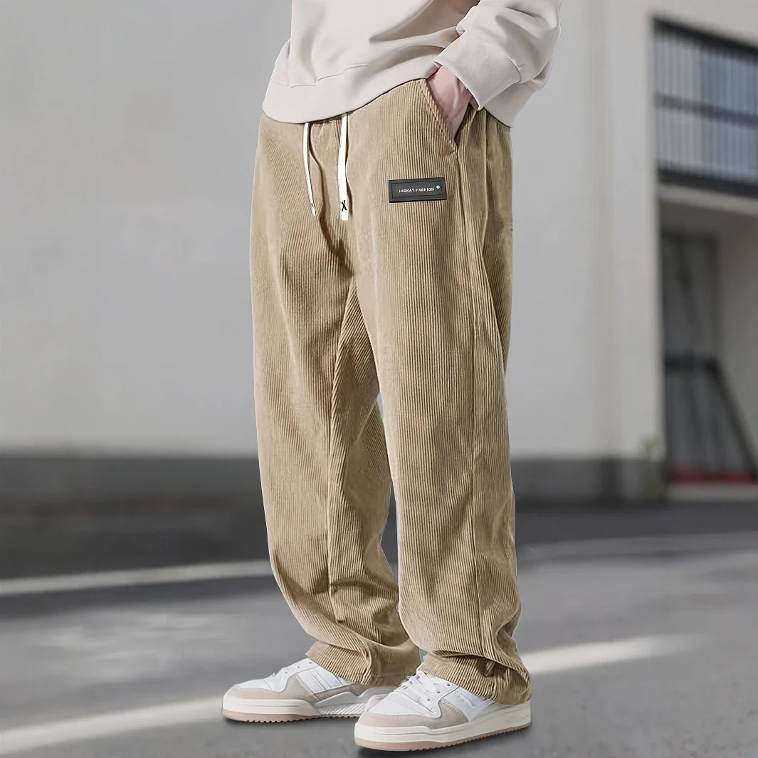 Marcus | Men's Wide-Leg Corduroy Pants | Drawstring Waist · PNY