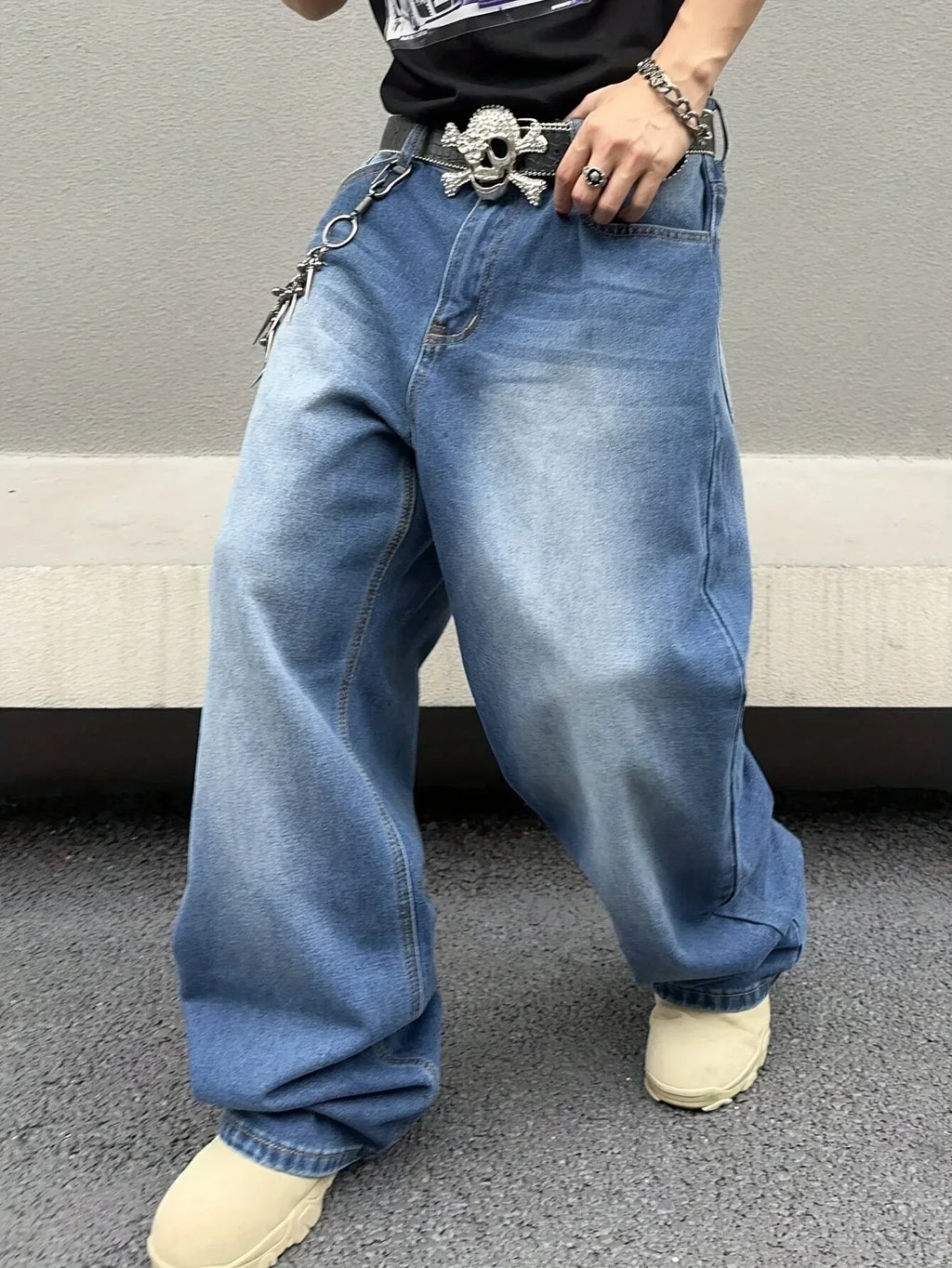 Marcus | Men's Wide-Leg Jeans | Faded Denim · PNY
