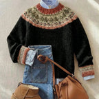 Margot | Women's Crewneck Sweater | Fair Isle Knit · PNY