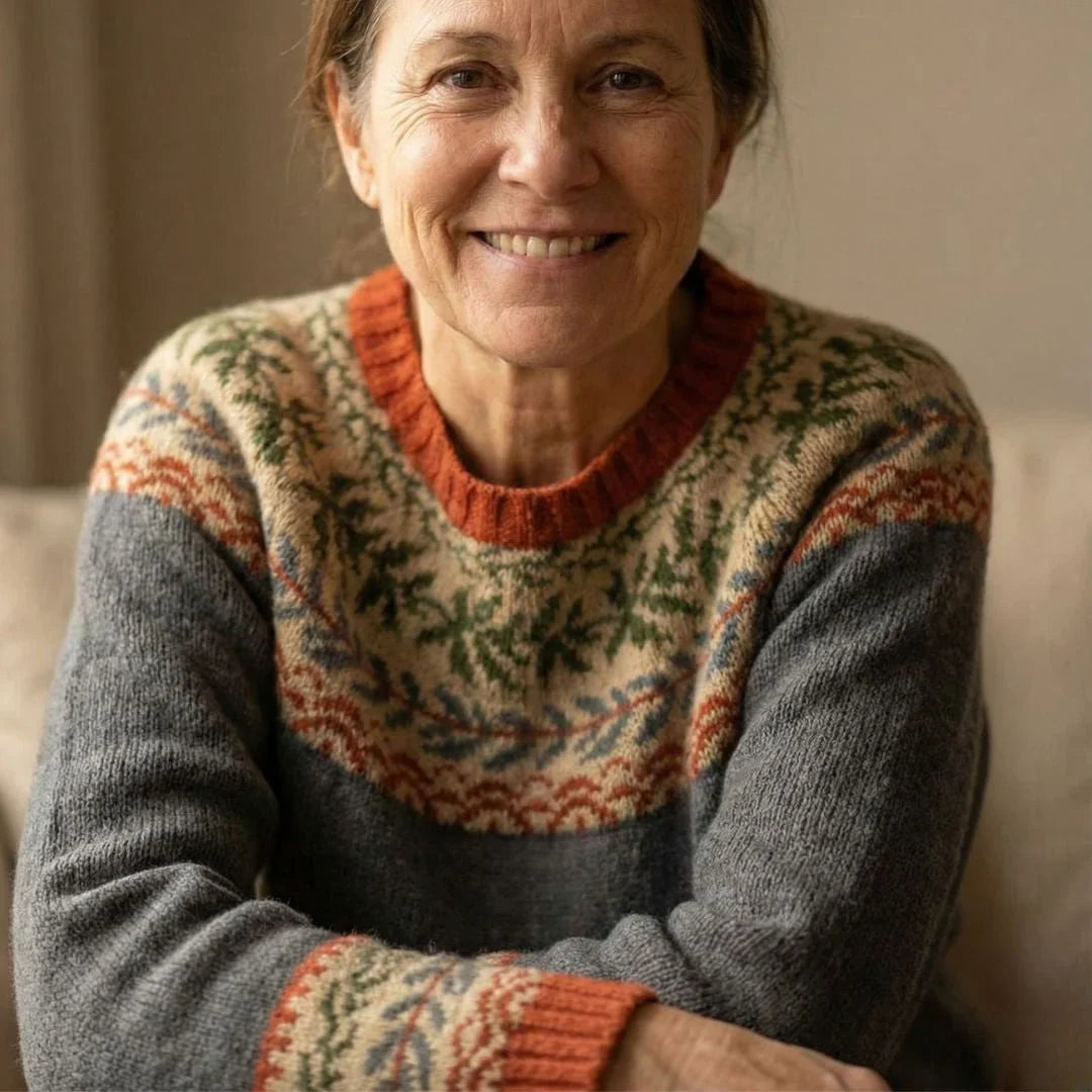 Margot | Women's Crewneck Sweater | Fair Isle Knit · PNY