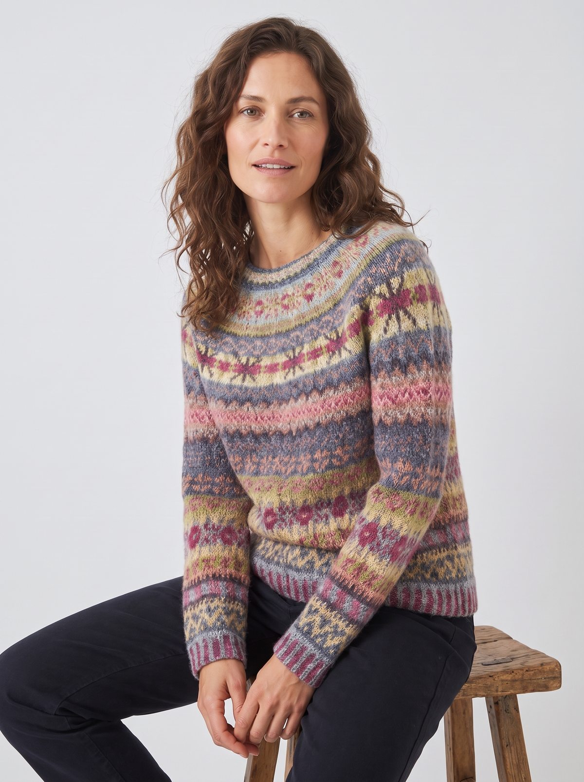 Maria | Women's Crewneck Sweater | Fair Isle