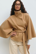 Marlowe | Women's Cape Coat | Belted Waist · PNY