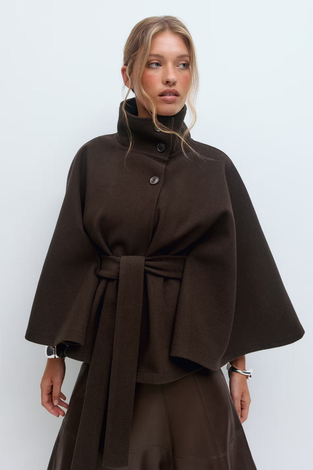 Marlowe | Women's Cape Coat | Belted Waist · PNY