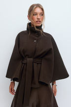 Marlowe | Women's Cape Coat | Belted Waist · PNY