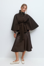 Marlowe | Women's Cape Coat | Belted Waist · PNY