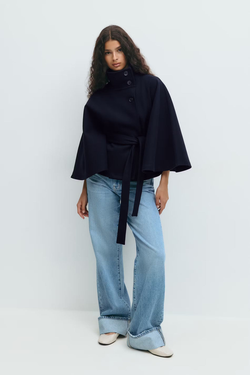 Marlowe | Women's Cape Coat | Belted Waist · PNY