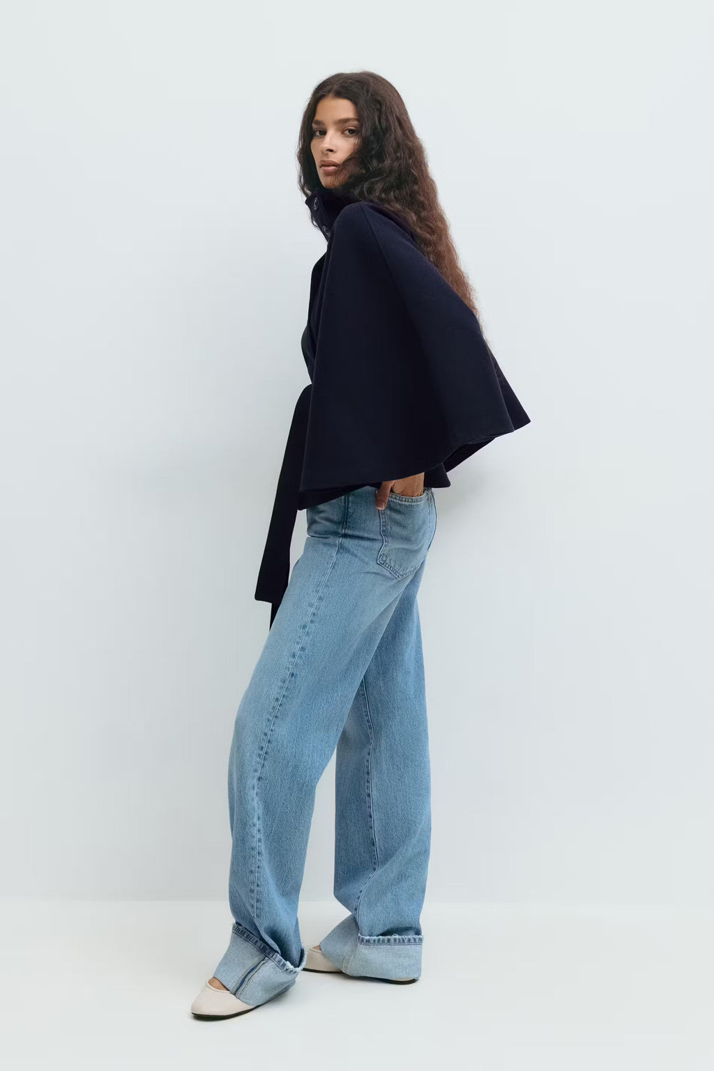 Marlowe | Women's Cape Coat | Belted Waist · PNY