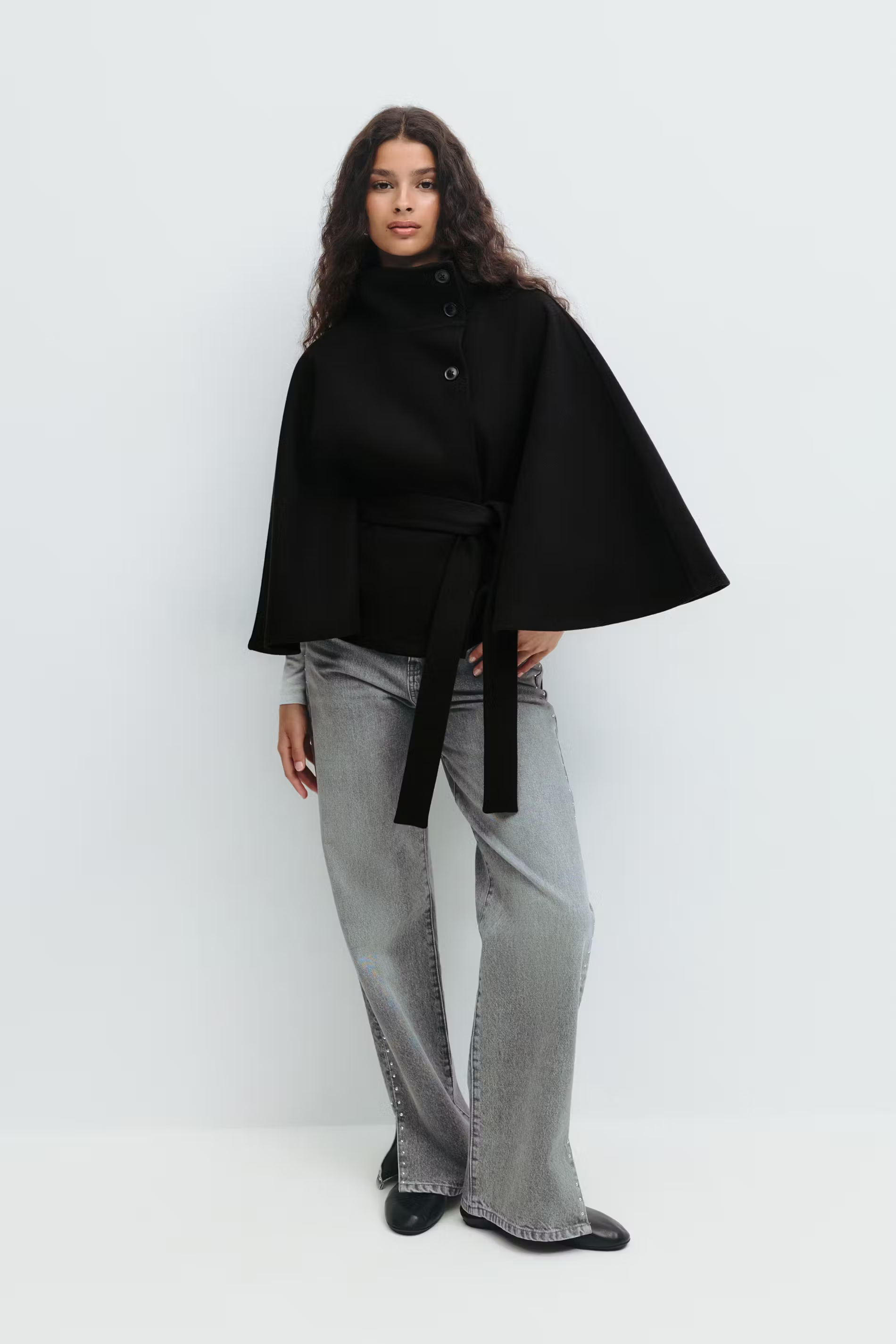 Marlowe | Women's Cape Coat | Belted Waist · PNY