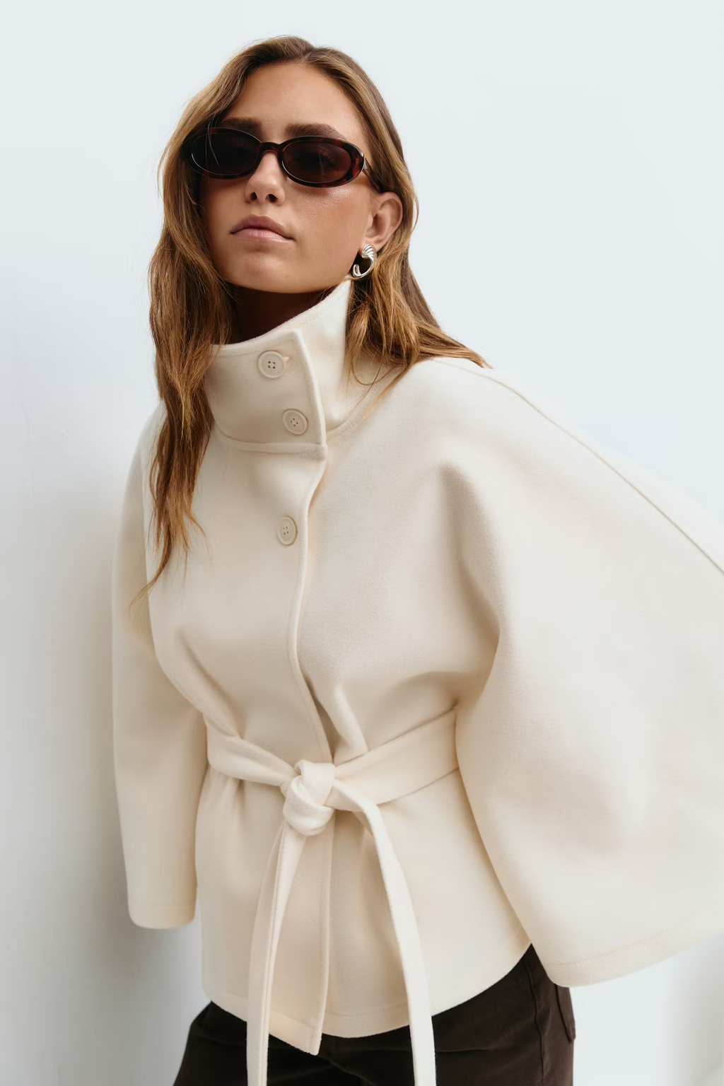 Marlowe | Women's Cape Coat | Belted Waist · PNY