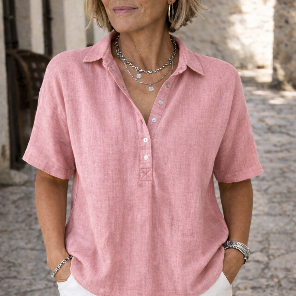 Marlowe | Women's Collared Blouse | Half-Button · PNY