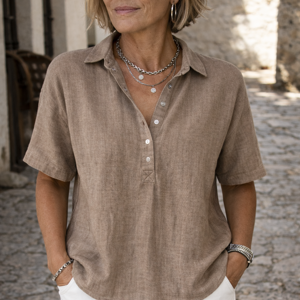 Marlowe | Women's Collared Blouse | Half-Button · PNY