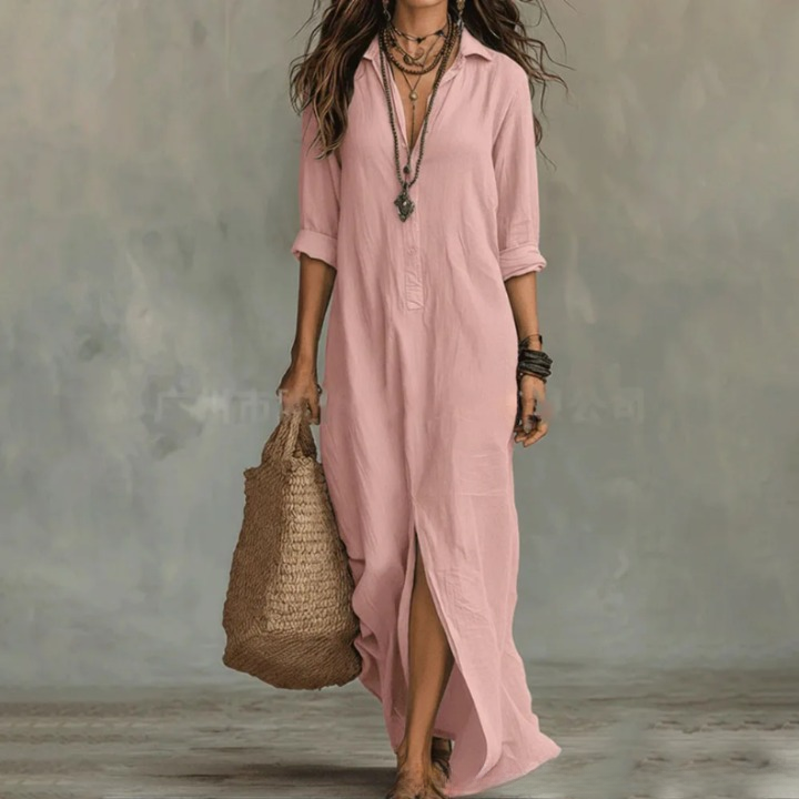 Marlowe | Women's Maxi Shirt Dress | Side Slit · PNY