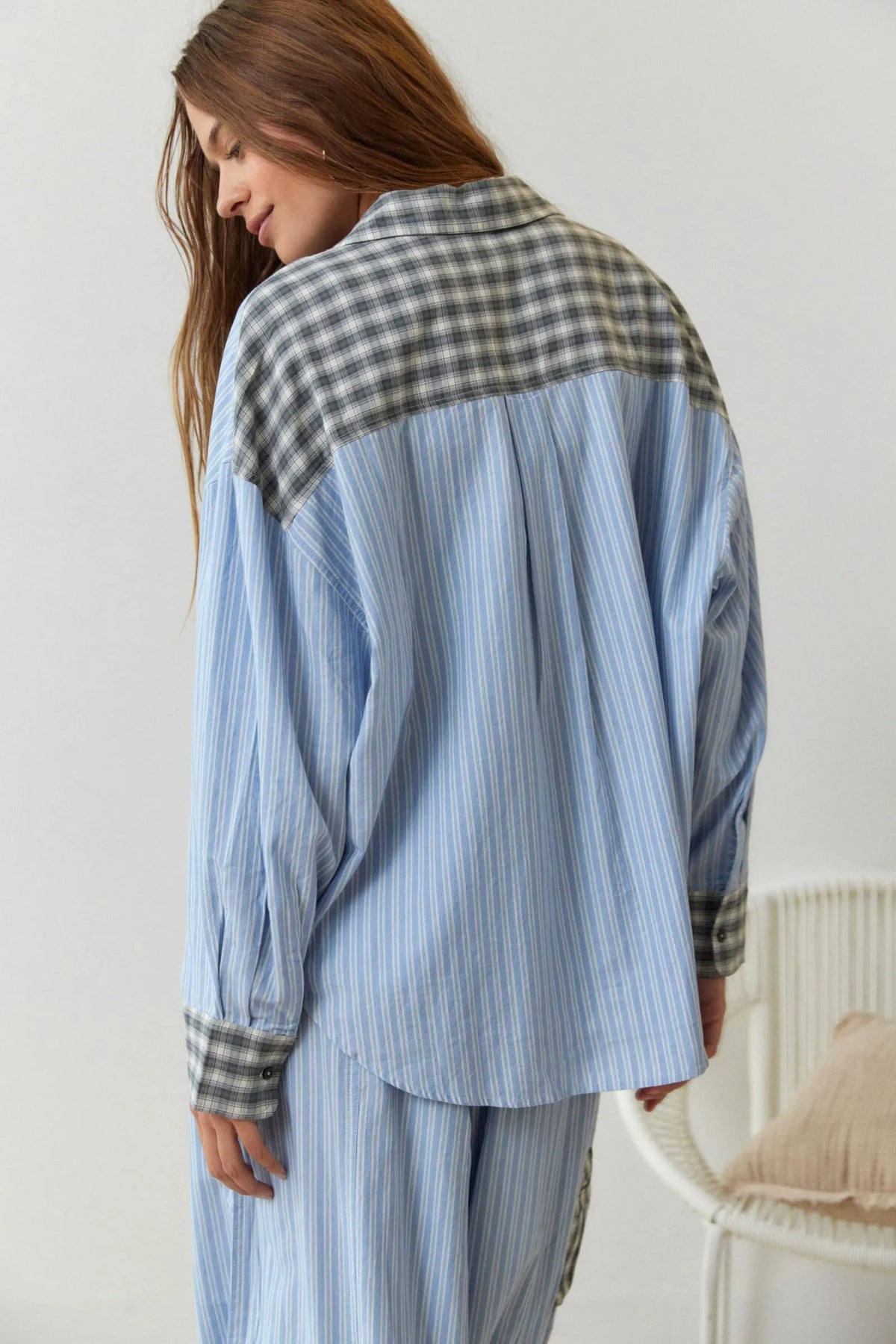 Marlowe | Women's Oversized Button-Up Shirt | Striped Cotton · PNY