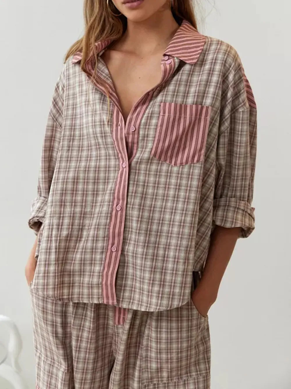 Marlowe | Women's Oversized Button-Up Shirt | Striped Cotton · PNY