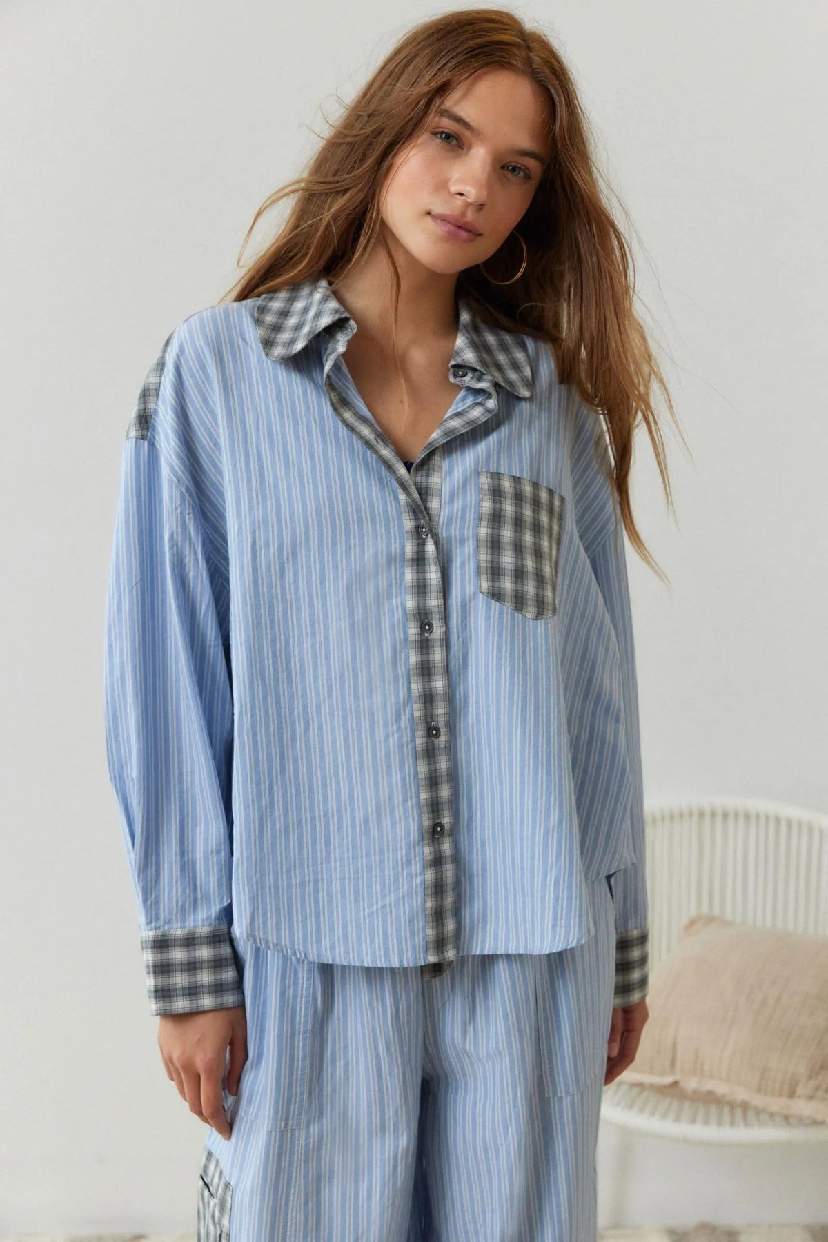 Marlowe | Women's Oversized Button-Up Shirt | Striped Cotton · PNY