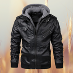 Mason | Men's Biker Leather Jacket | Removable Hood · PNY