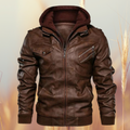 Mason | Men's Biker Leather Jacket | Removable Hood